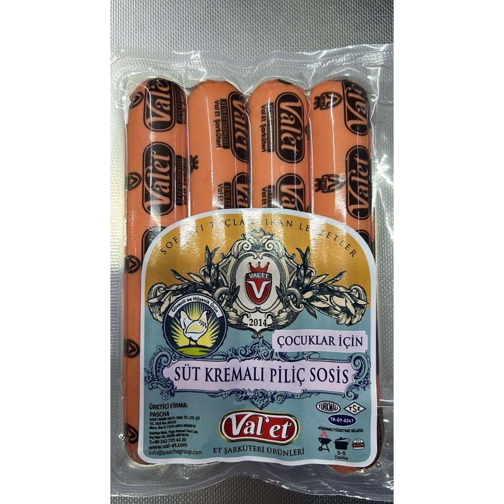 VAL-ET PİLİÇ SOSİS SÜT KREMALI ÇOCUKLAR İÇİN 0.350-0.370GR