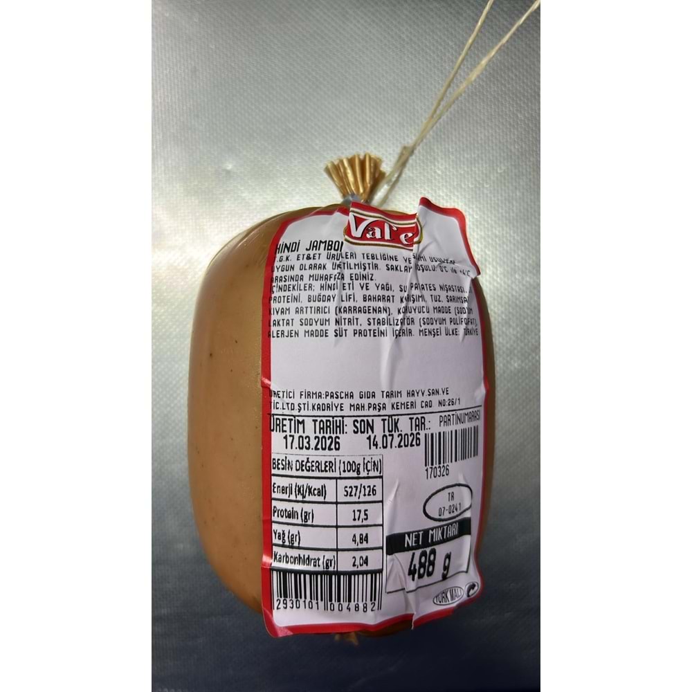 VAL-ET HİNDİ JAMBON 0,480-0,530GR