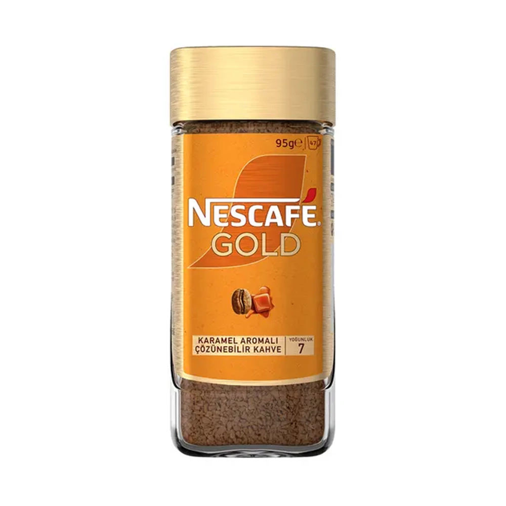 NESCAFE GOLD KARAMEL AROMALI ÇÖZÜNEBİLİR KAHVE 95GR