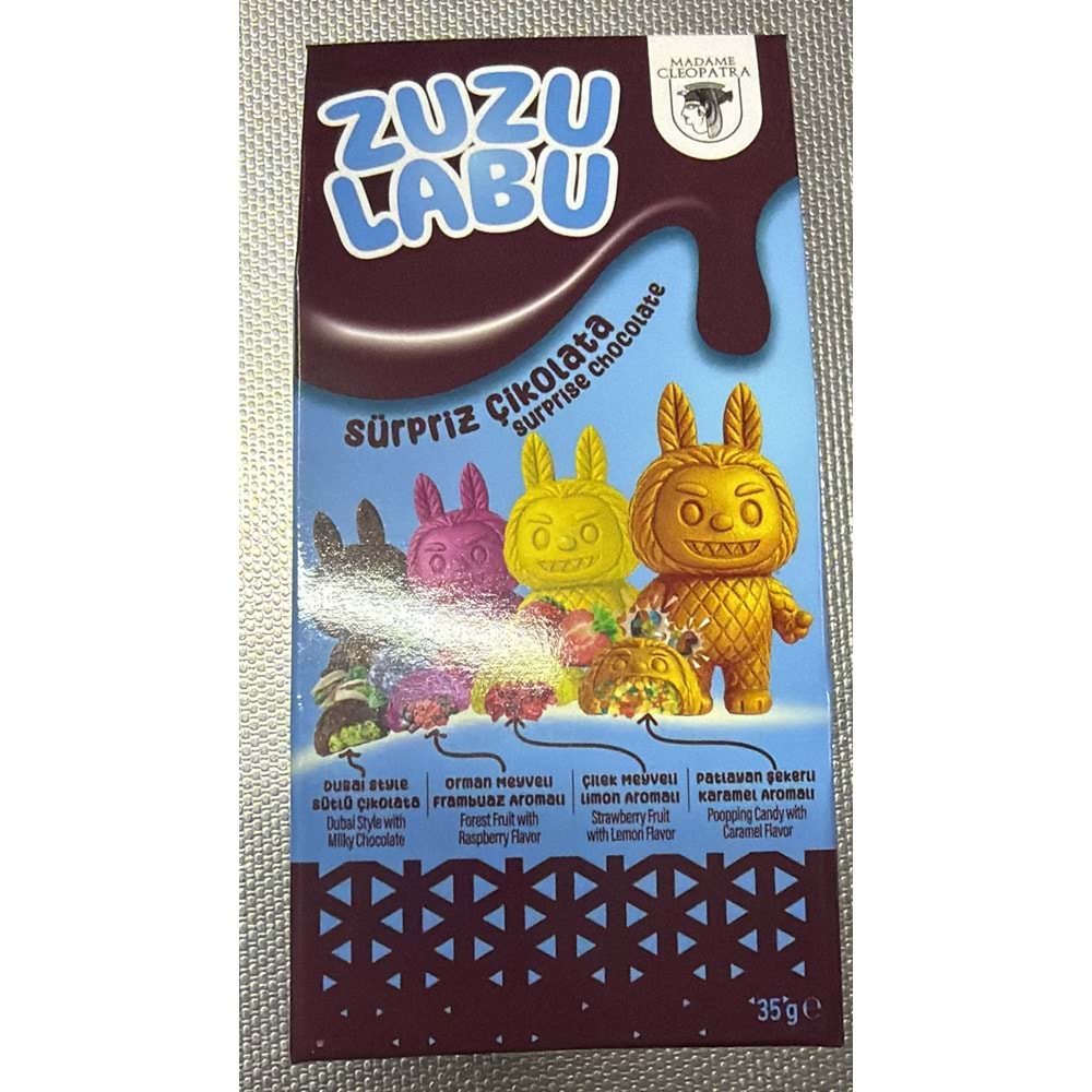ZUZULABU SÜRPRİZ ÇİKOLATA 35GR LAVİVERT KUTU