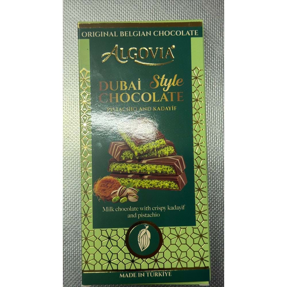 ALGOVIA DUBAİ STLYE ÇITIR KADAYIF SÜTLÜ ÇİKOLATA 125GR