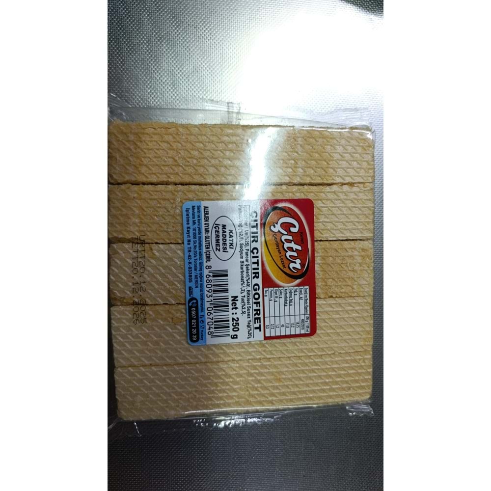 ÇITIR VANİLYA AROMALI ÇITIR GOFRET 250GR