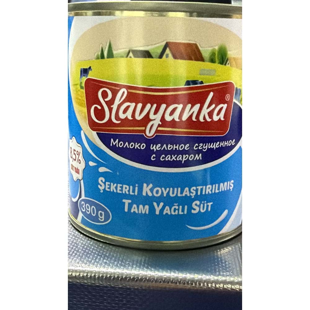SLAVYANKA ŞEKERLİ KOYULAŞTIRILMIŞ TAM YAĞLI SÜT 390G