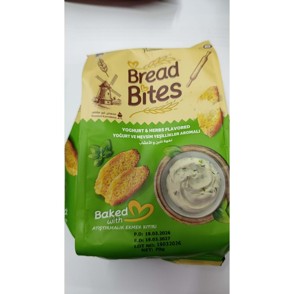 BREAD BITES YOĞURT & MEYVSİM YEŞİLLİKLERİ AROMALI 70GR