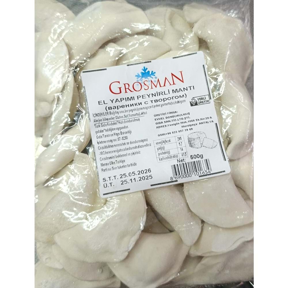 GROSMAN PEYNİRLİ MANTI 500GR