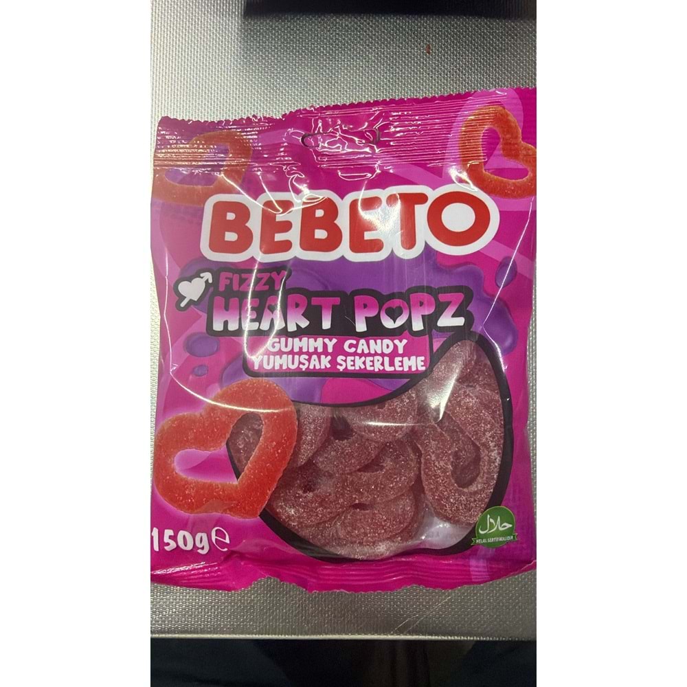 BEBETO FIZZY HEART POPZ YUMUŞAK ŞEKER 150G