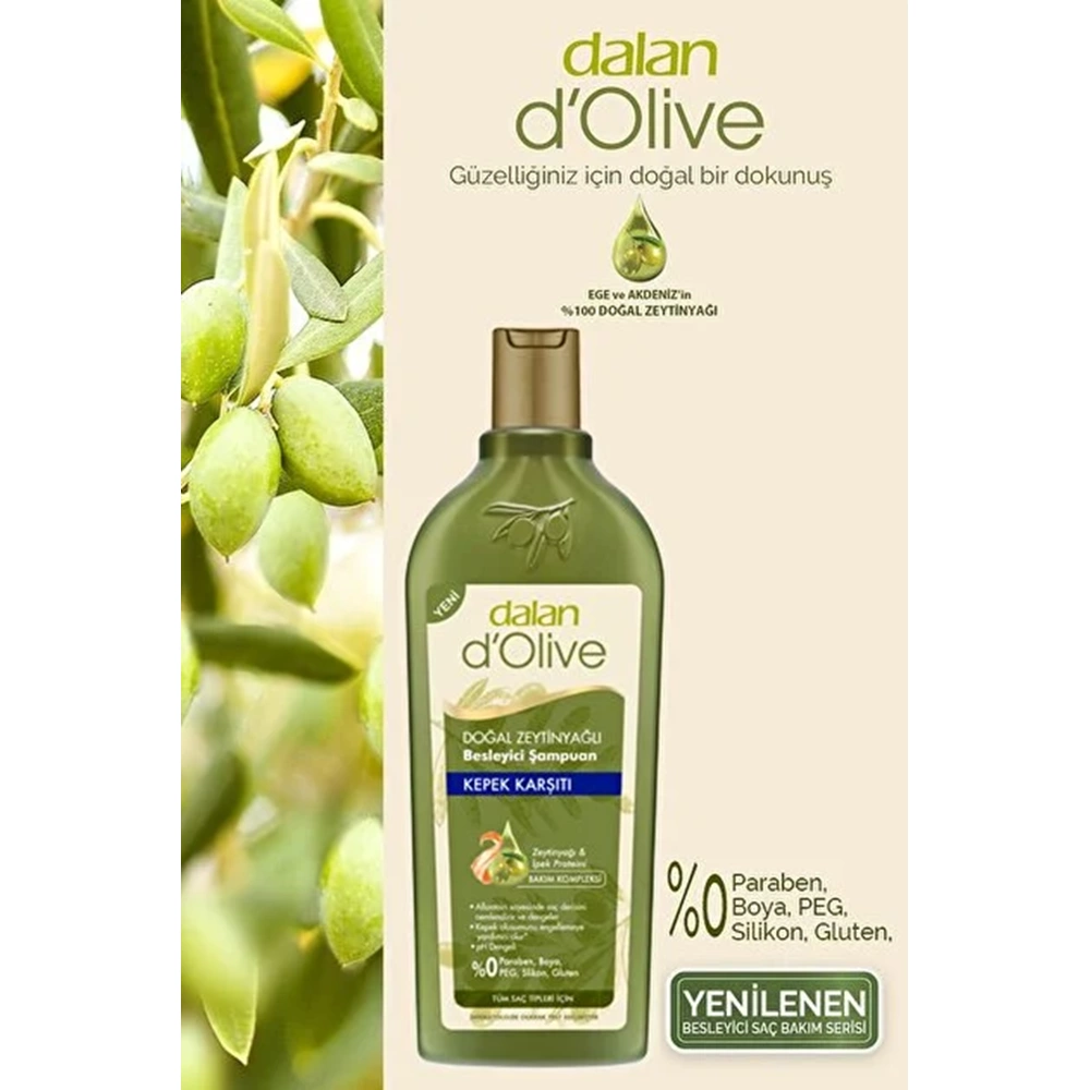 DALAN OLİVE ZEYTİNYAĞLI BESLEYİCİ ŞAMPUAN 400ML KEPEK KARŞITI