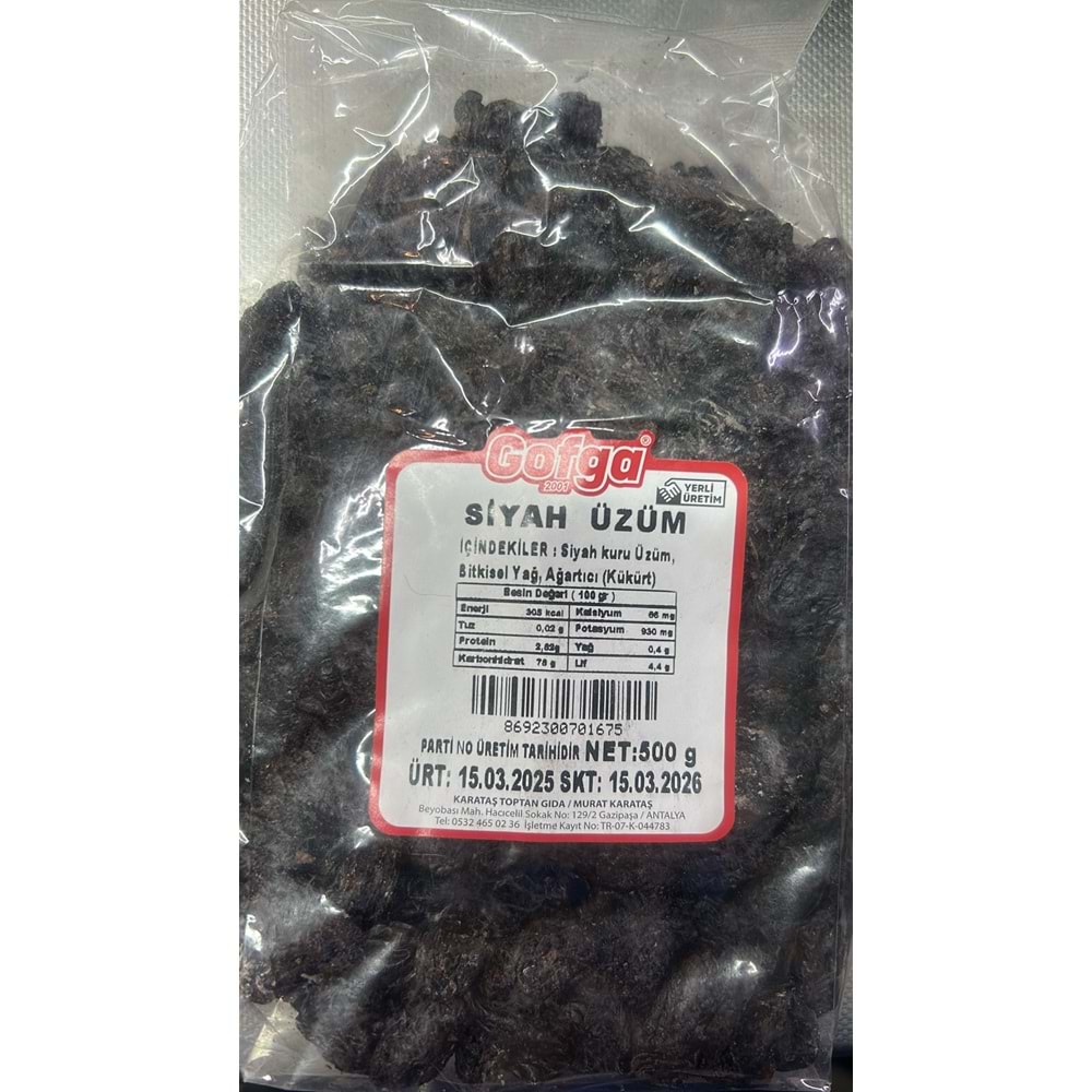 GOFGA SİYAH ÜZÜM 500G
