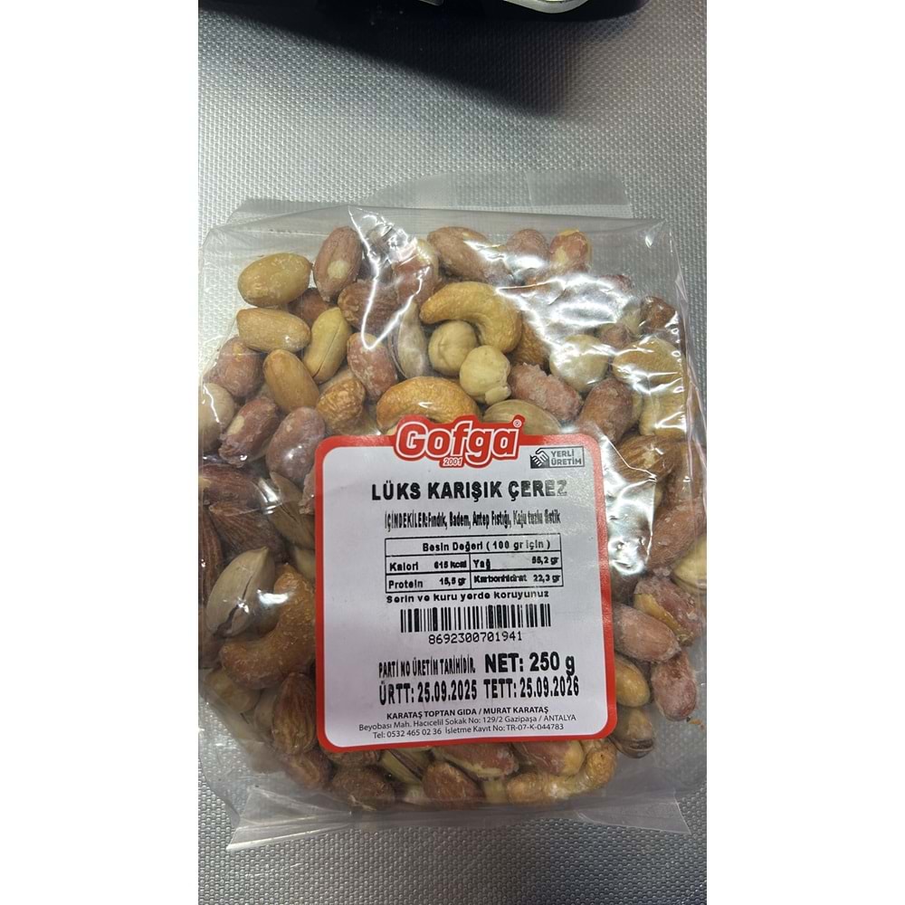 GOFGA LÜKS KARIŞIK ÇEREZ 250G