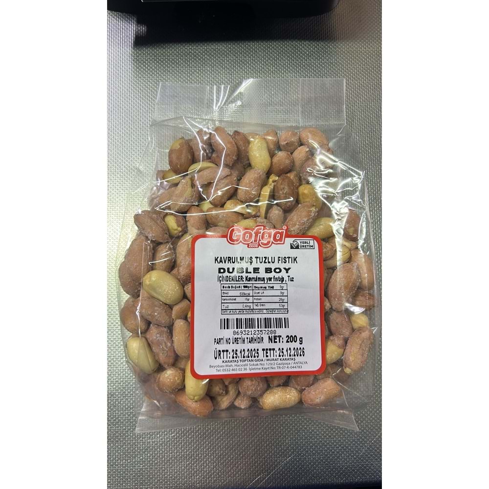 GOFGA KAVRULMUŞ TUZLU FISTIK DUBLE BOY 200G