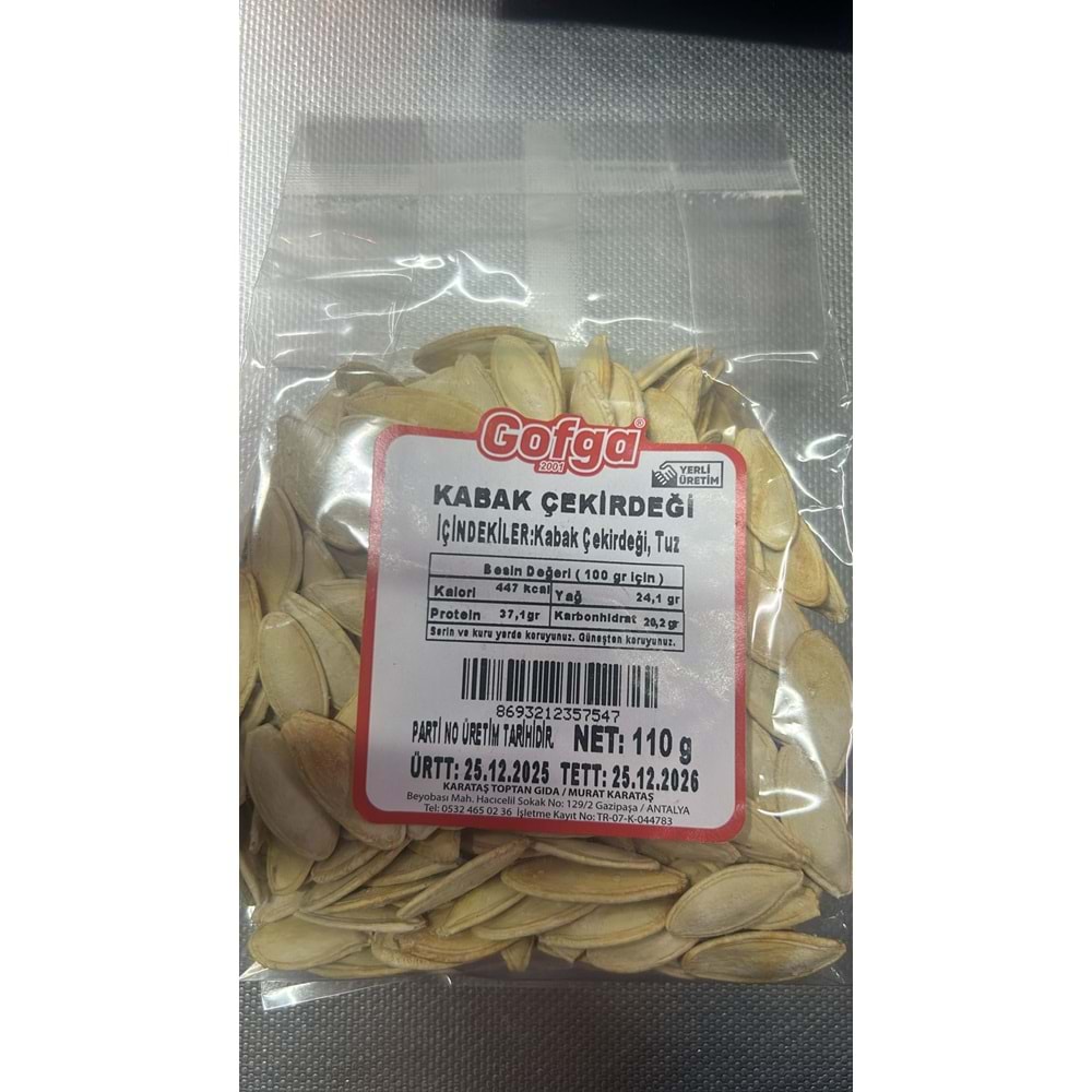 GOFGA KABAK ÇEKİRDEĞİ 110G
