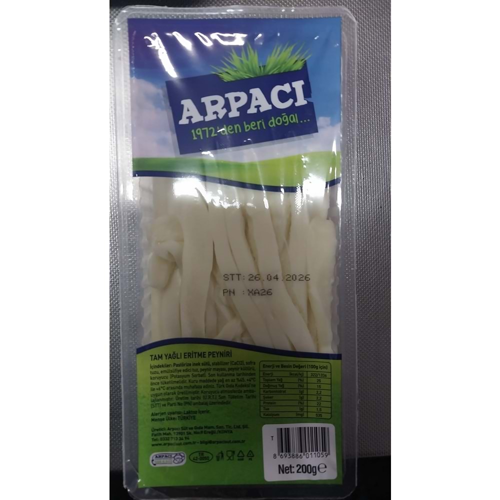 ARPACI TAM YAĞLI TELLİ PEYNİR 200GR