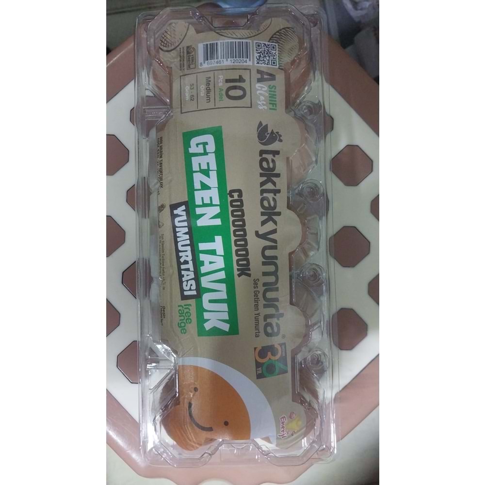 TAKTAK GEZEN TAVUK YUMURTASI M 10LU