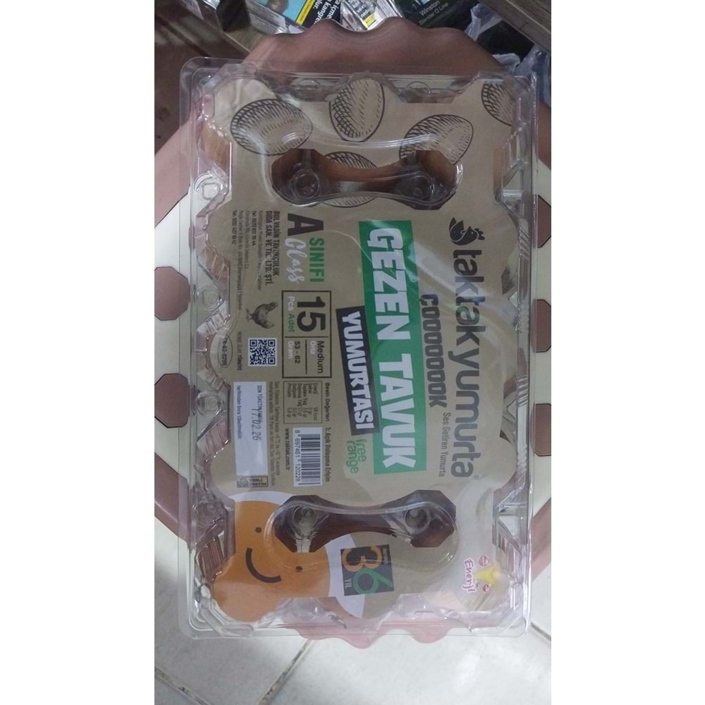 TAKTAK GEZEN TAVUK YUMURTASI M 15Lİ
