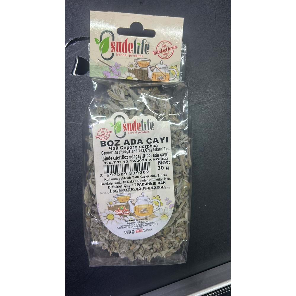 SUDELİFE BOZ ADA ÇAYI 30G