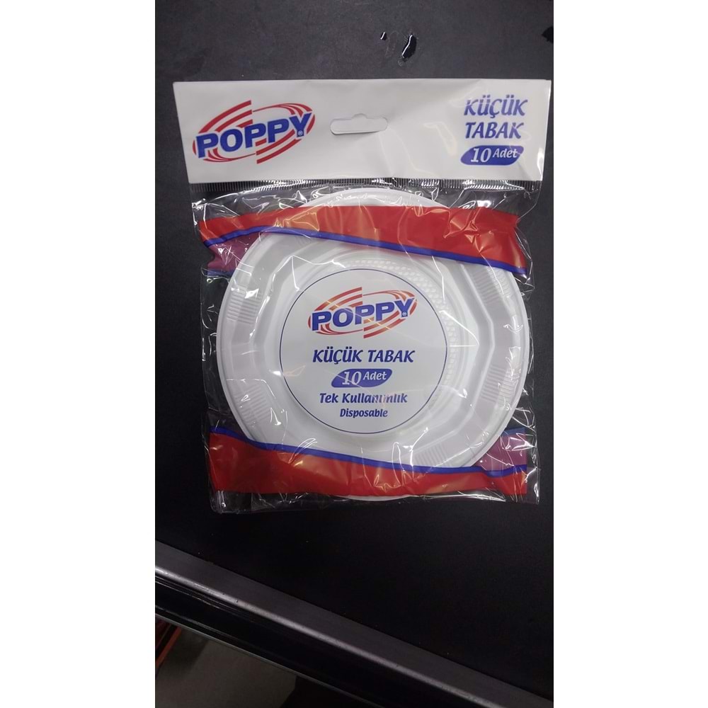 POPPY TEK KULLANIMLIK KÜÇÜK PLASTİK TABAK 10LU