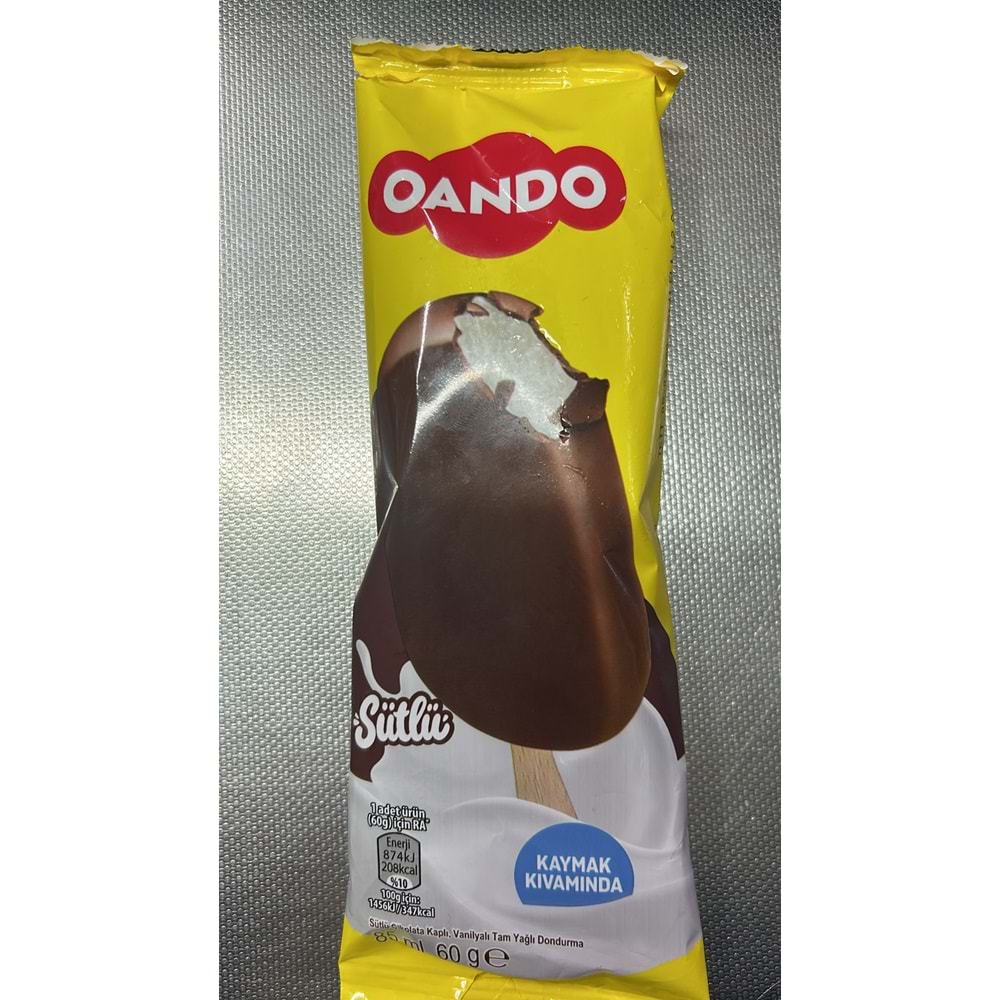 OANDO SÜTLÜ ÇİKOLATA KAPLI DONDURMA 85ML