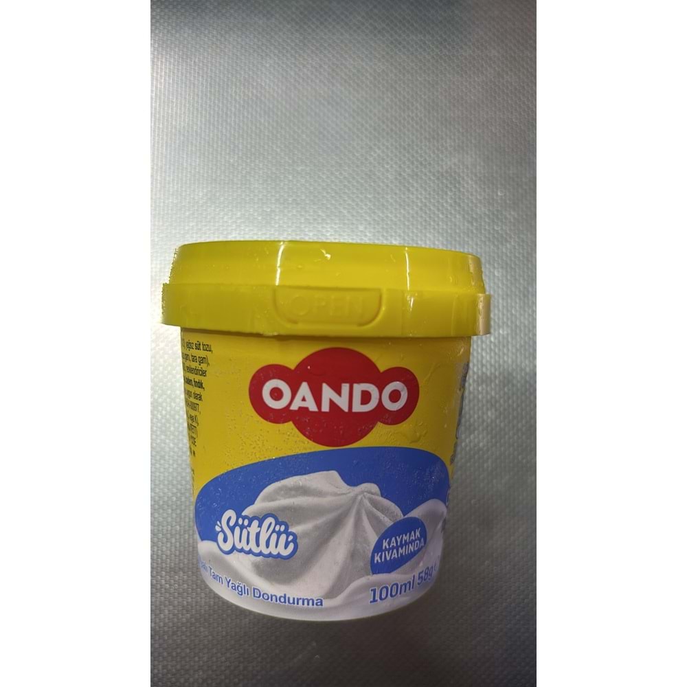 OANDO VANİLYALI KAP DONDURMA 100ML