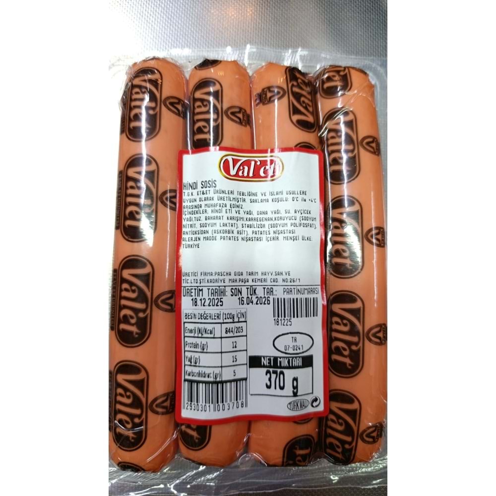 VAL-ET HİNDİ SOSİS 0.235 - 0.250 GR