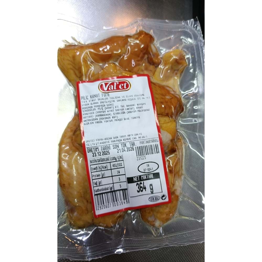 VAL-ET PİLİÇ KANAT FÜME 0.350 - 0.375 GR