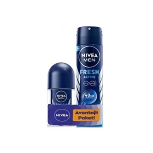 NIVEA MEN DEO & ROLL-ON AVANTAJLI PAKET FRESH ACTIVE 150ML-25ML