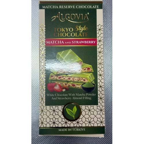 ALGOVIA TOKYO STLYE MATCHA VE ÇİLEK TANELİ ÇİKOLATA 125GR