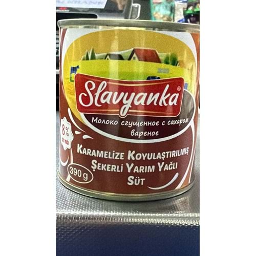 SLAVYANKA KARAMELİZE KOYULAŞTIRILMIŞ YARIM YAĞLI SÜT 390G
