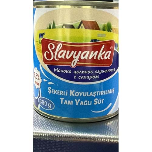 SLAVYANKA ŞEKERLİ KOYULAŞTIRILMIŞ TAM YAĞLI SÜT 390G