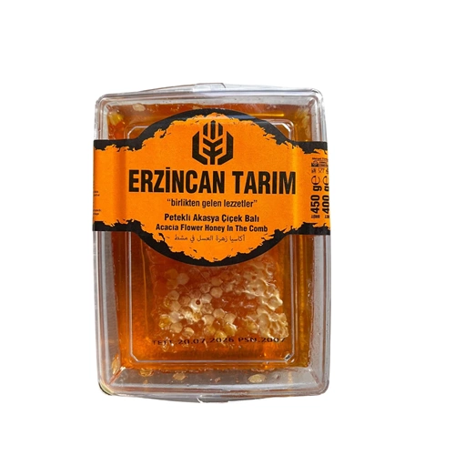 ERZİNCAN TARIM PETEKLİ AKASYA ÇİÇEK BALI 450GR