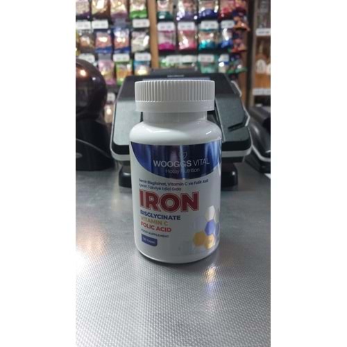 HOTAY NUTRİTİON WOOGGS VITAL IRON BISGLYCINATE VİTAMIN C FOLIC ACID 120TABLET