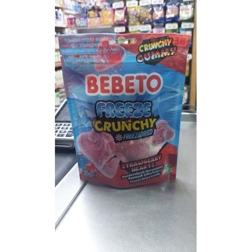 BEBETO FREEZE CRUNCHY ÇİLEK KALPLER 35GR