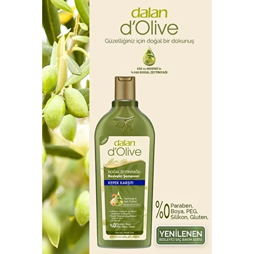 DALAN OLİVE ZEYTİNYAĞLI BESLEYİCİ ŞAMPUAN 400ML KEPEK KARŞITI
