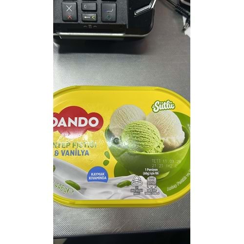 OANDO ANTEP FISTIĞI&VANİLYA KAP DONDURMA 770ML