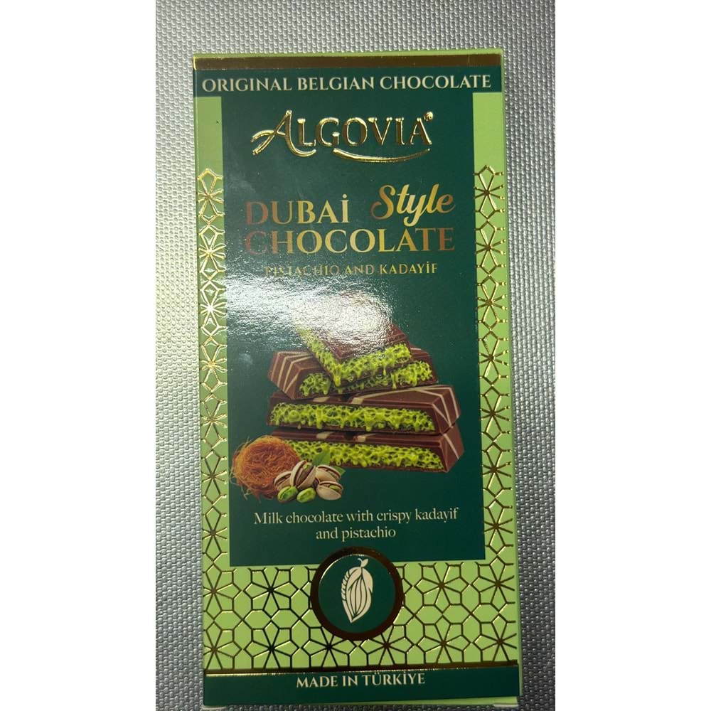 ALGOVIA DUBAİ STLYE ÇITIR KADAYIF SÜTLÜ ÇİKOLATA 125GR