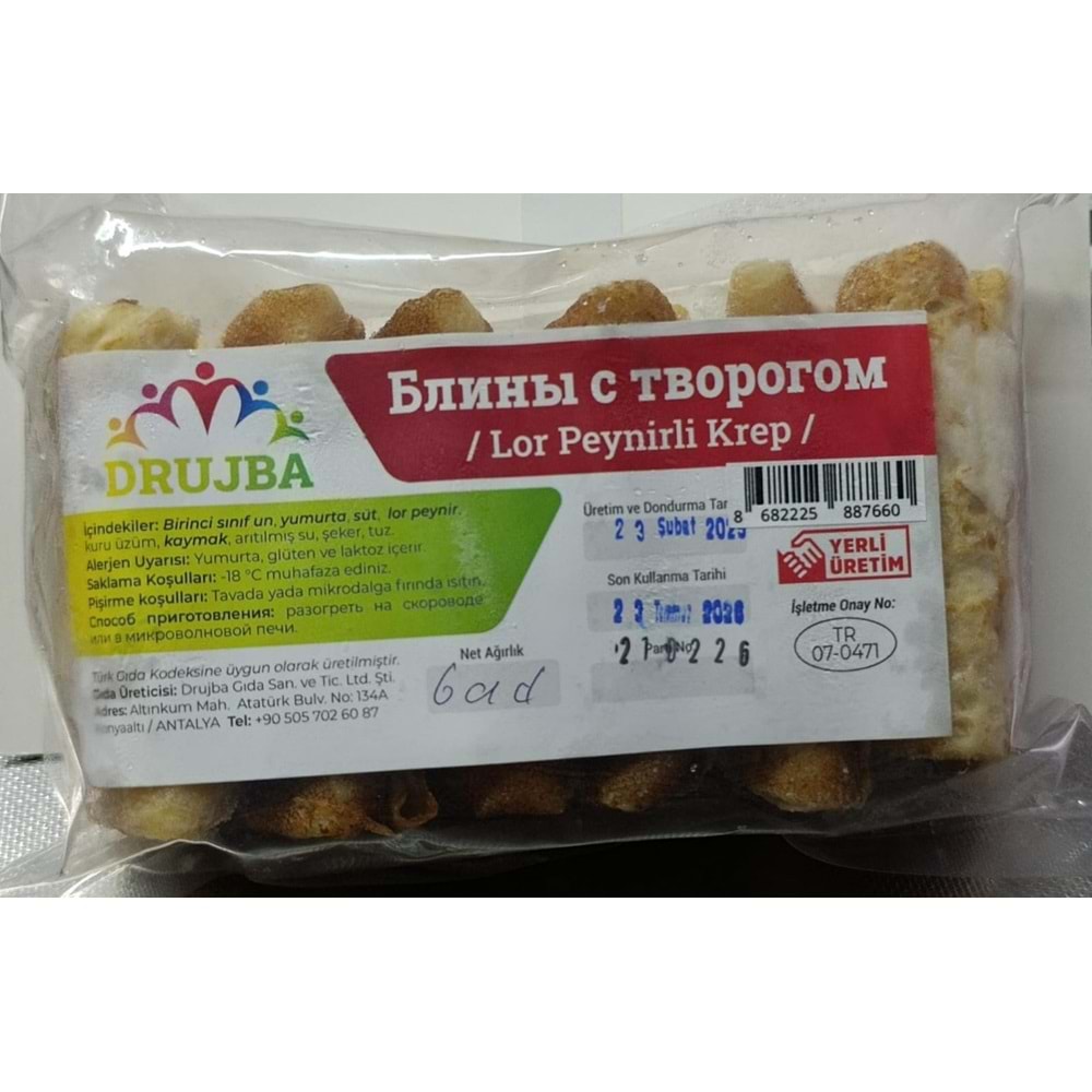 DRUJBA LOR PEYNİRLİ KREP 500GR 6 ADET