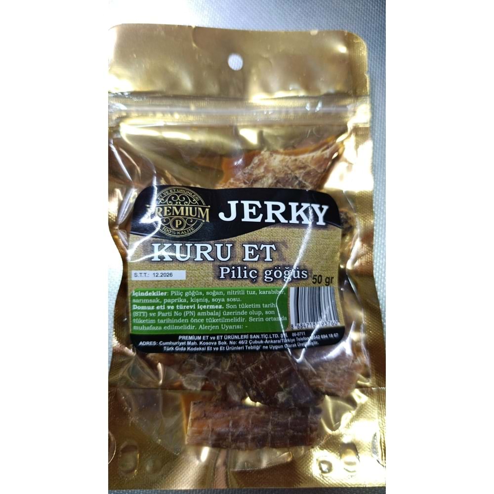 PREMIUM JERKY KURU ET PİLİÇ GÖĞÜS 50GR