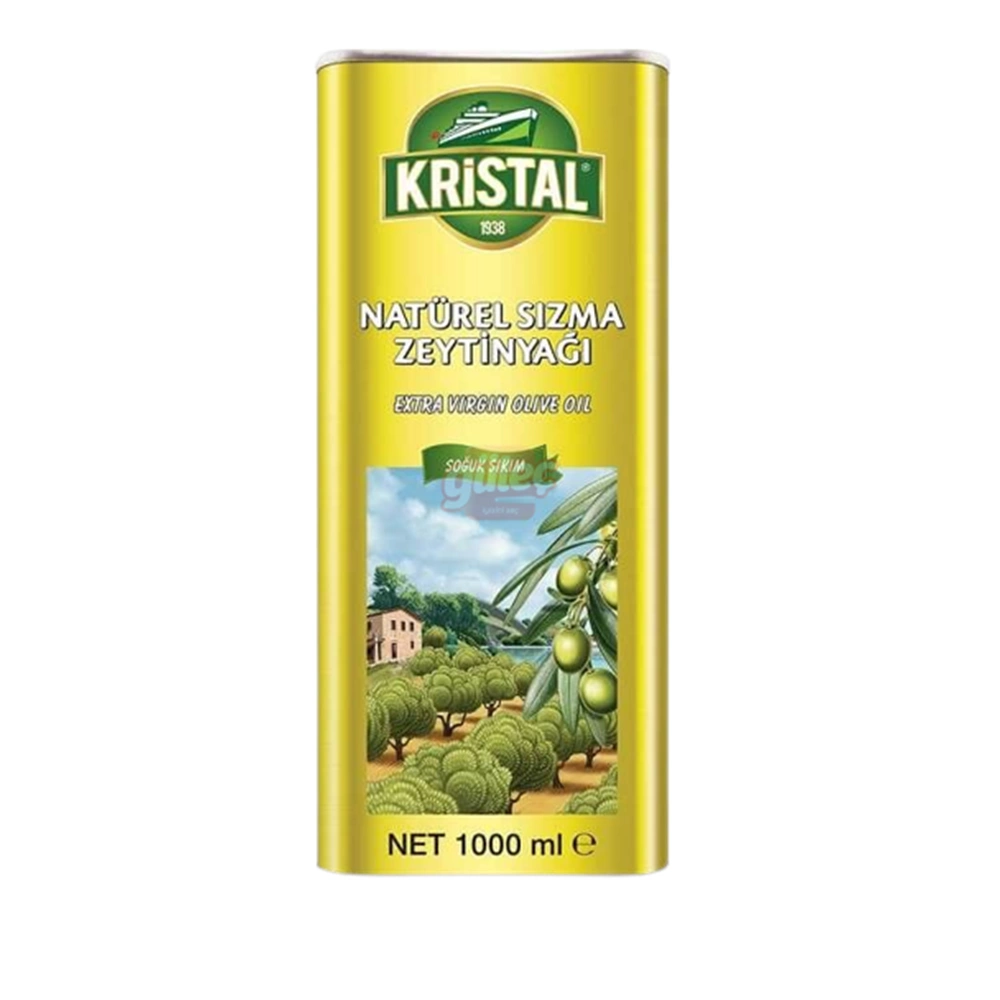 KRİSTAL NATUREL SIZMA ZEYTİNYAĞI SOĞUK SIKIM 1L TENEKE