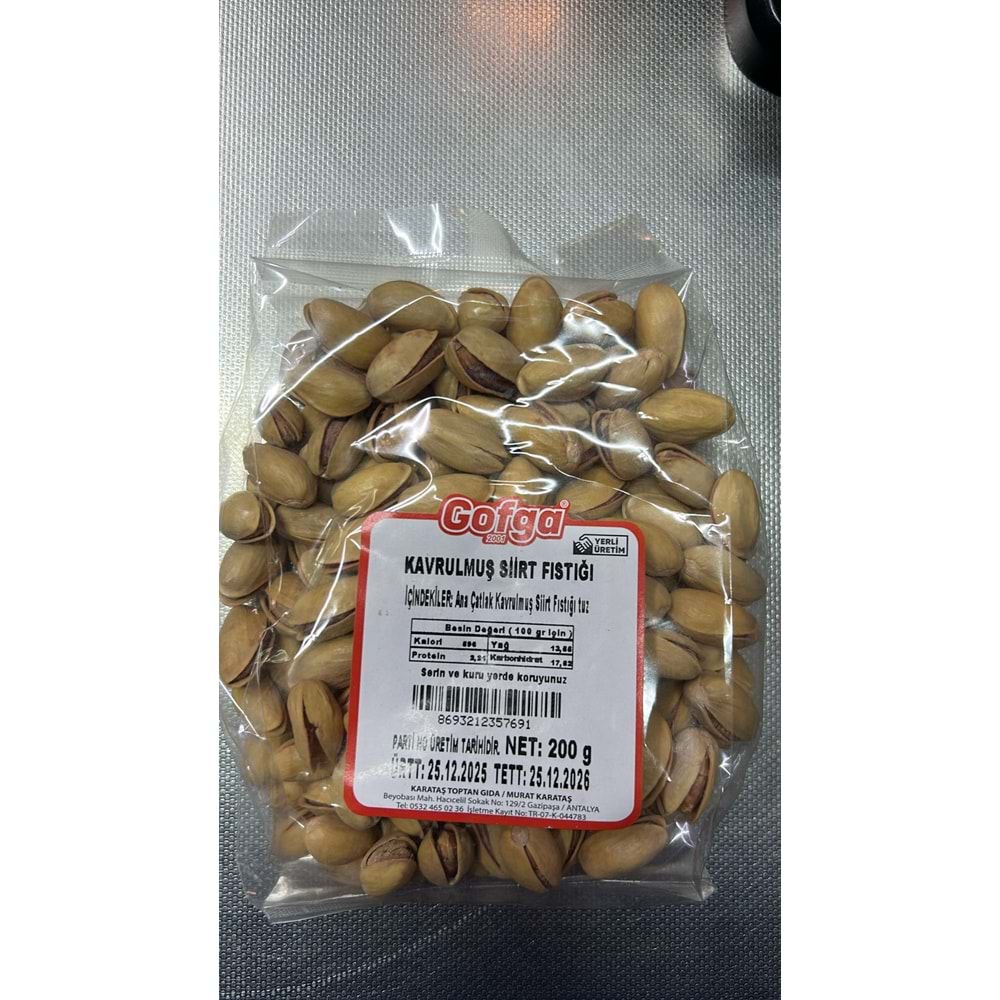 GOFGA KAVRULMUŞ SİİRT FISTIĞI 200G