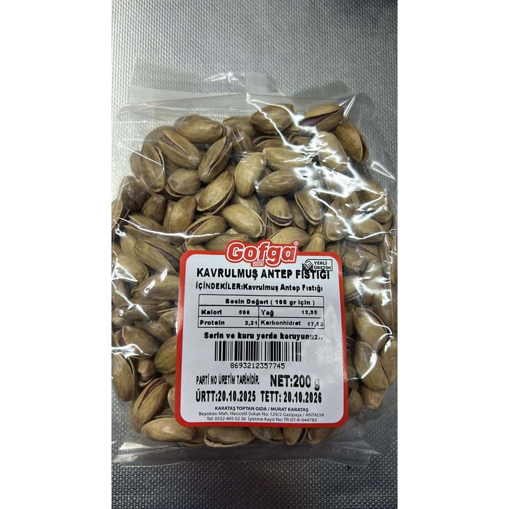 GOFGA KAVRULMUŞ ANTEP FISTIĞI 200G