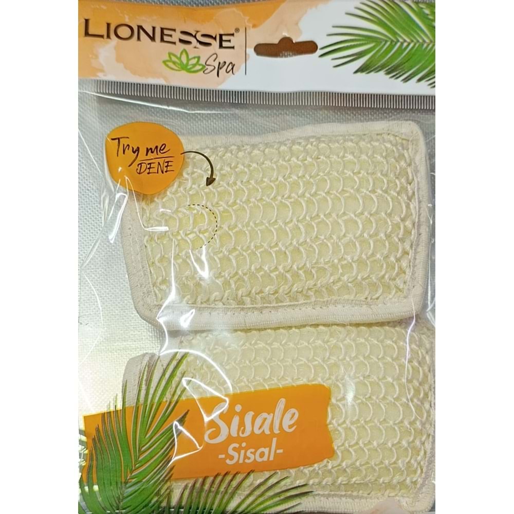 LİONESSE DOĞAL SİSALE TOMBUL BANYO KESESİ PEDİ 2Lİ